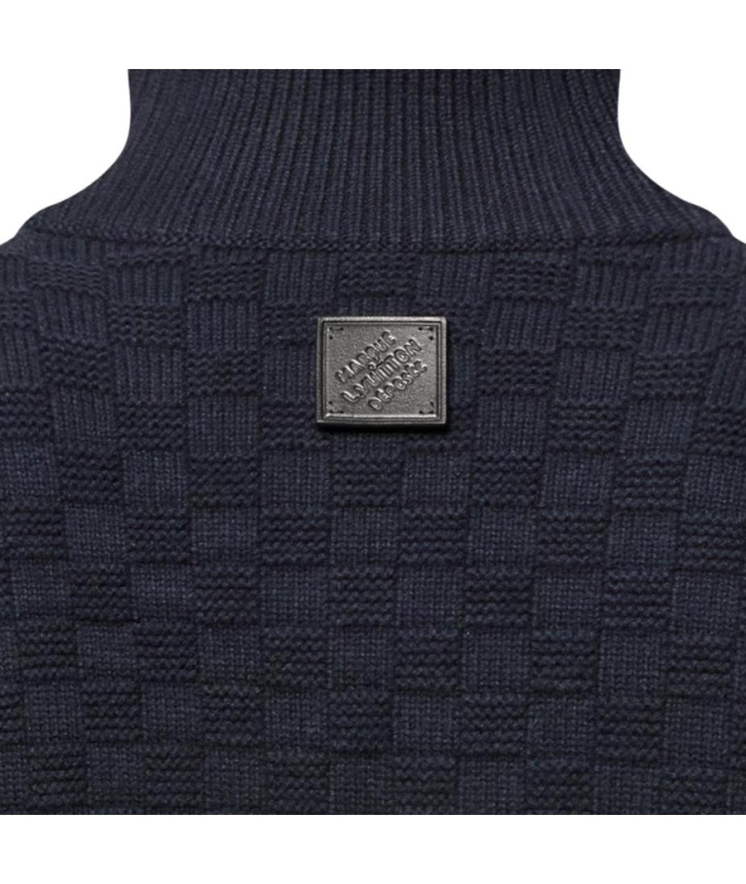LOUIS VUITTON Темно-синий шерстяной джемпер / свитер, фото 2
