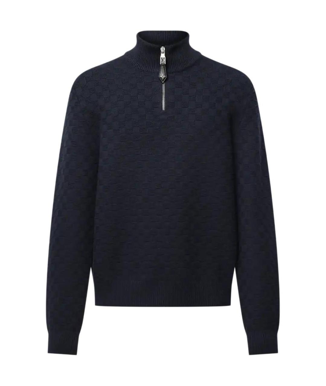 LOUIS VUITTON Темно-синий шерстяной джемпер / свитер, фото 1