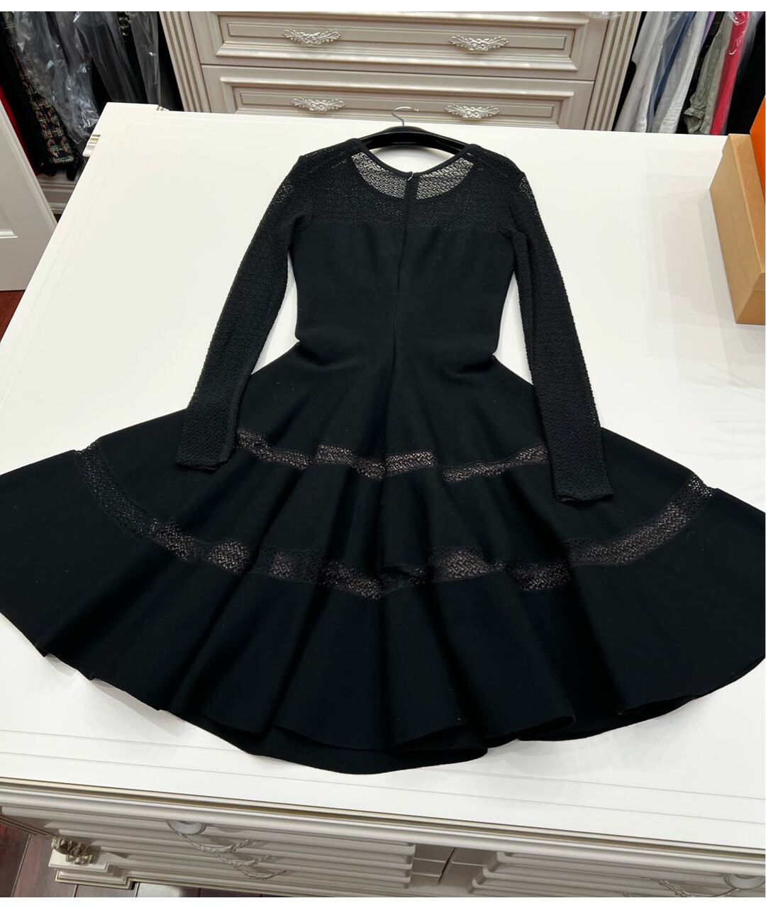 ALAIA Черное шерстяное коктейльное платье, фото 2
