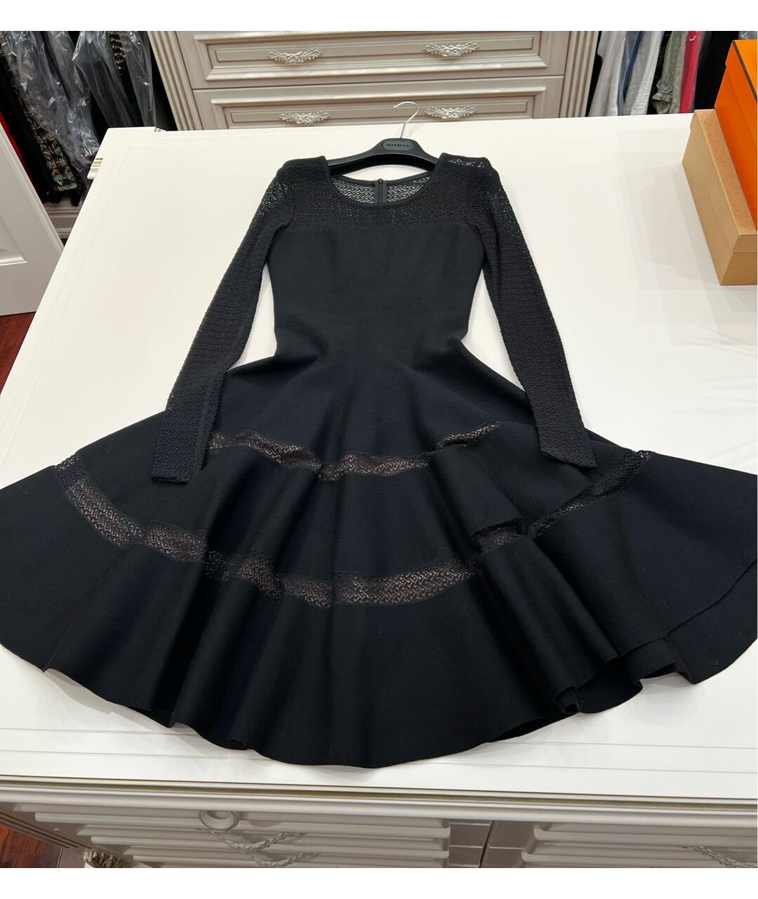 ALAIA Черное шерстяное коктейльное платье, фото 5