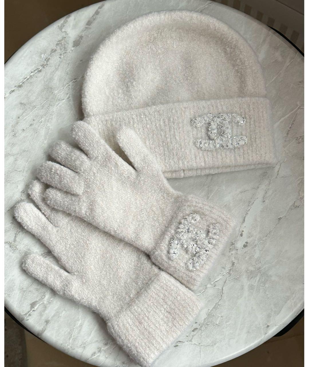 CHANEL Белая кашемировая шапка, фото 2