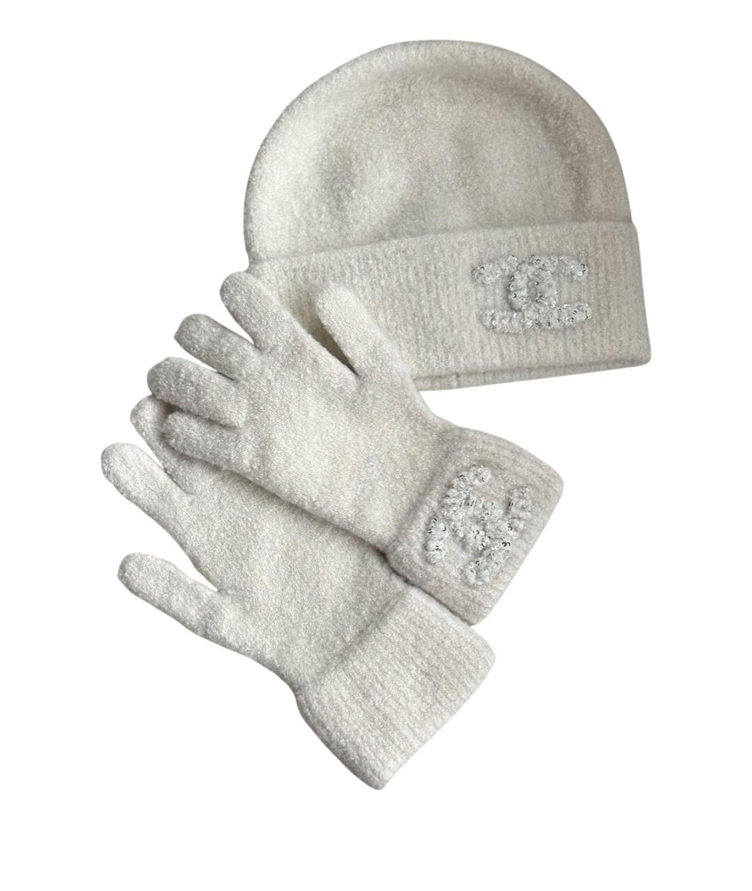 CHANEL Белая кашемировая шапка, фото 1