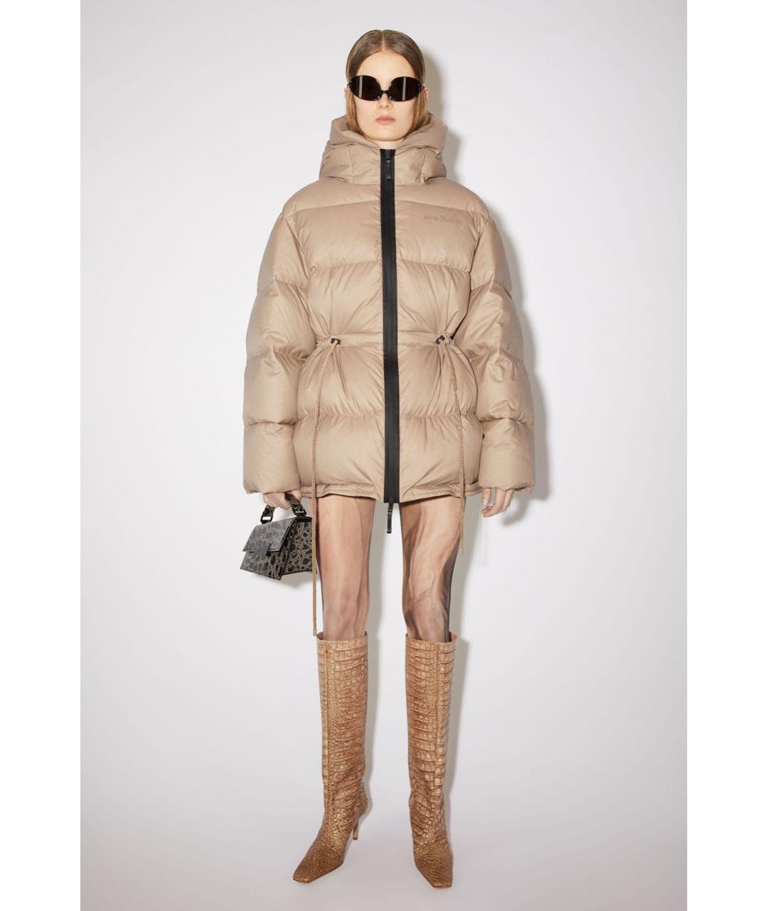 ACNE STUDIOS Бежевый синтетический пуховик, фото 2