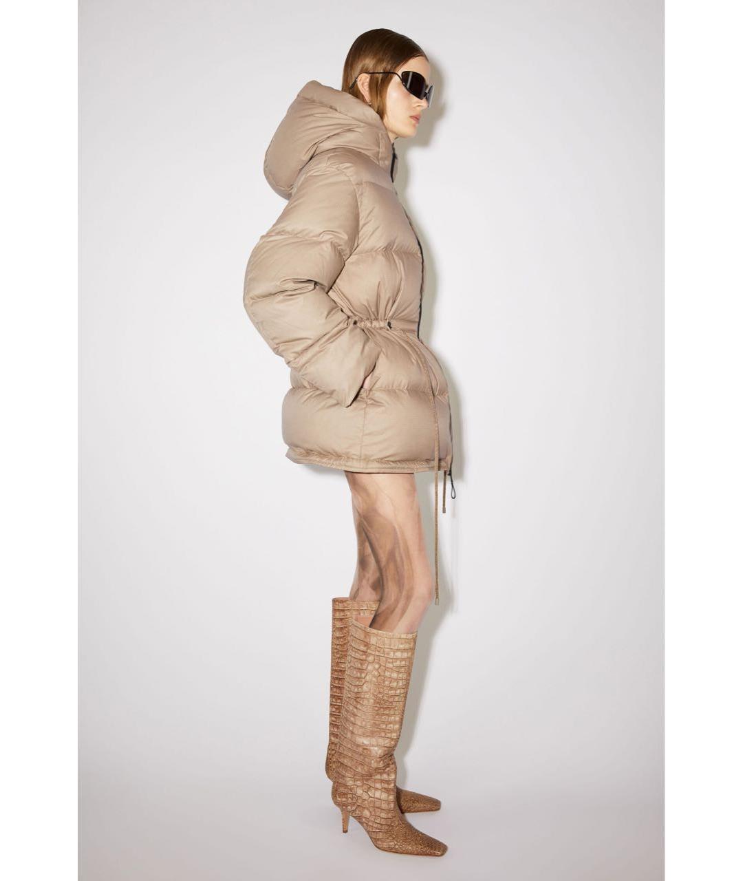 ACNE STUDIOS Бежевый синтетический пуховик, фото 4