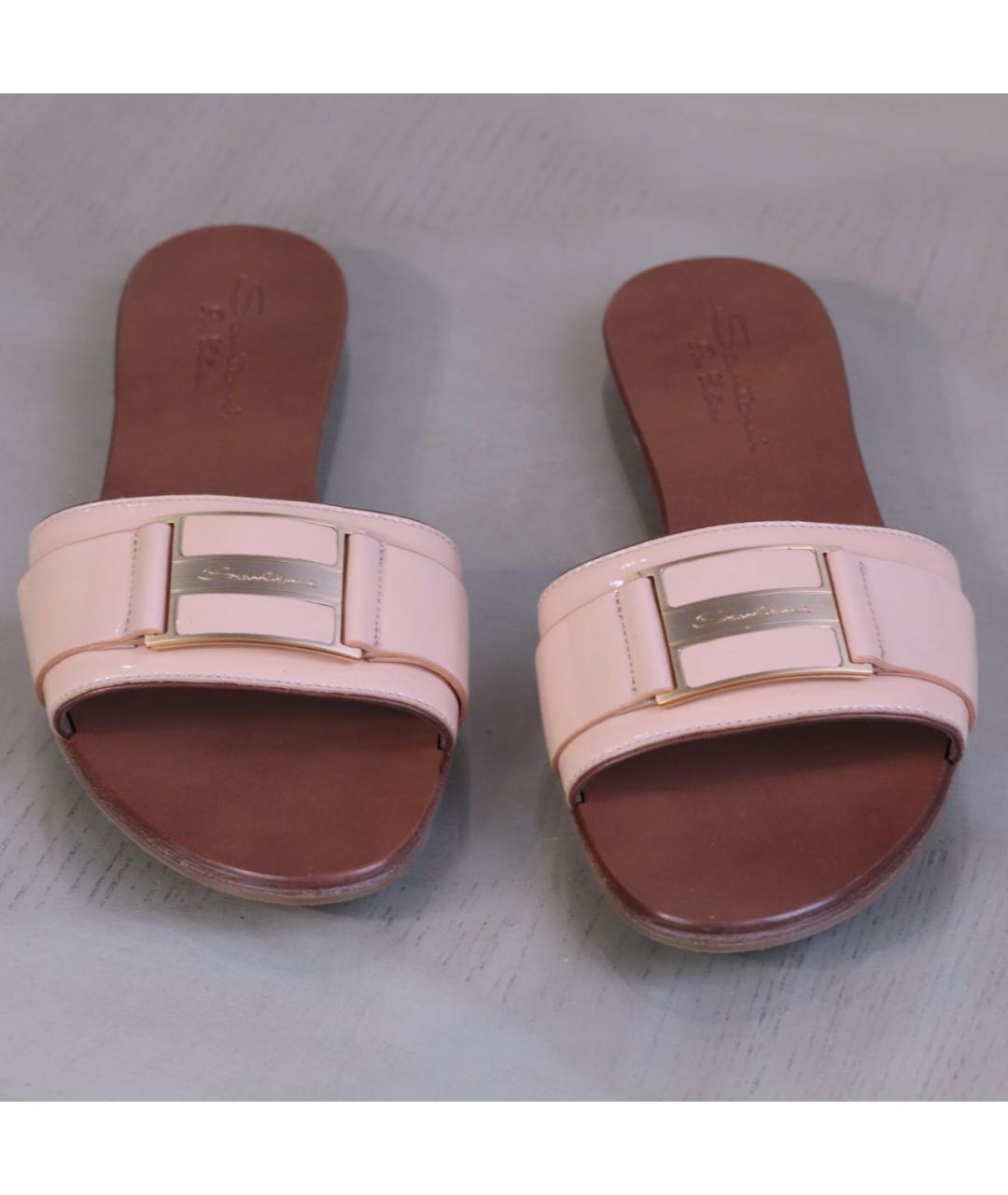 SANTONI Белые кожаные шлепанцы, фото 2