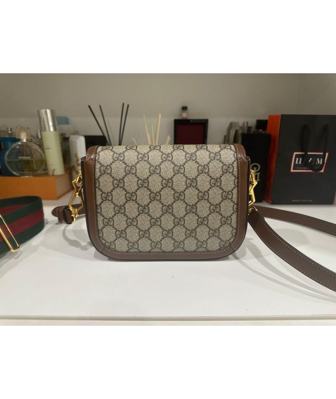 GUCCI Коричневая кожаная сумка тоут, фото 2