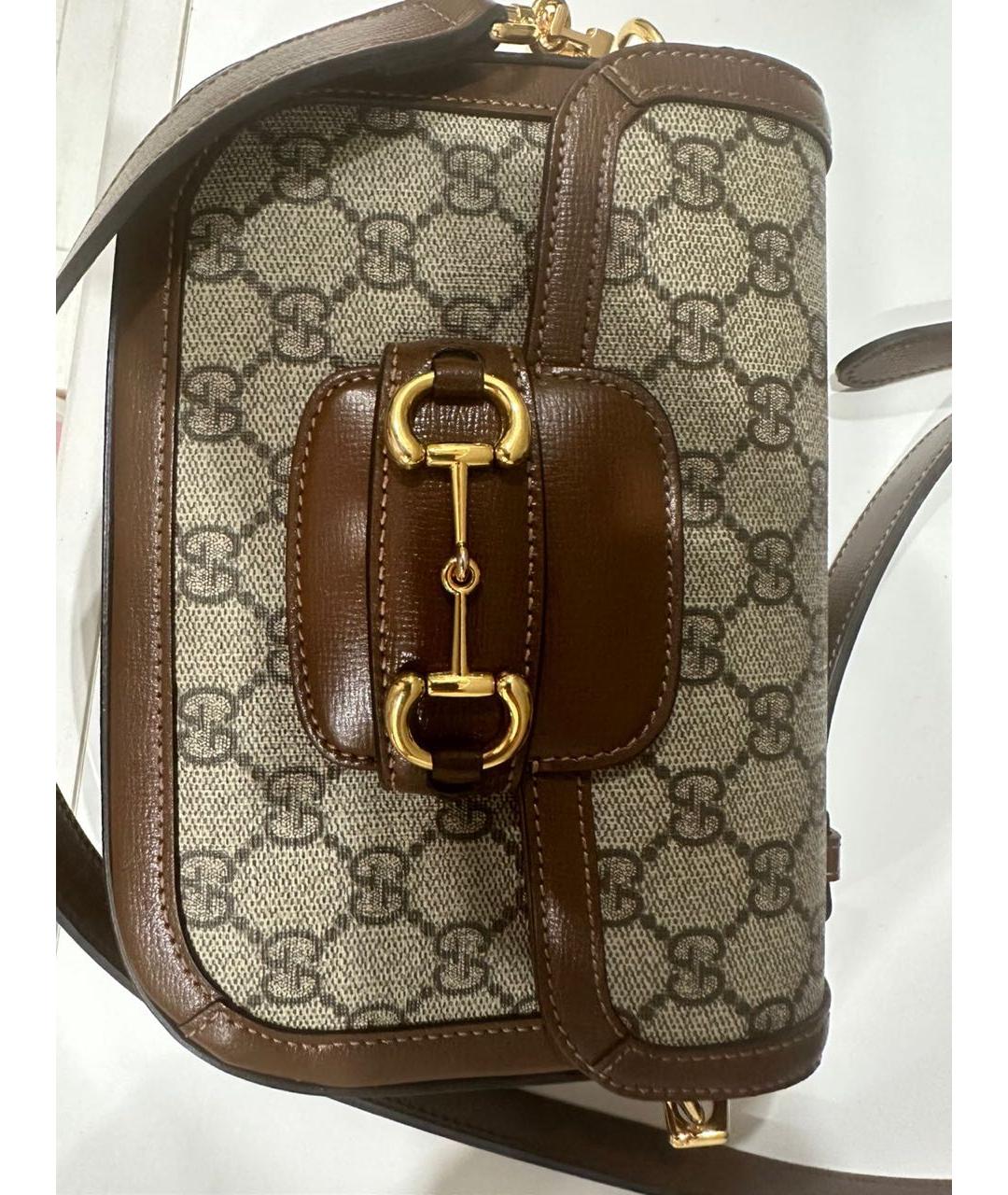 GUCCI Коричневая кожаная сумка тоут, фото 8