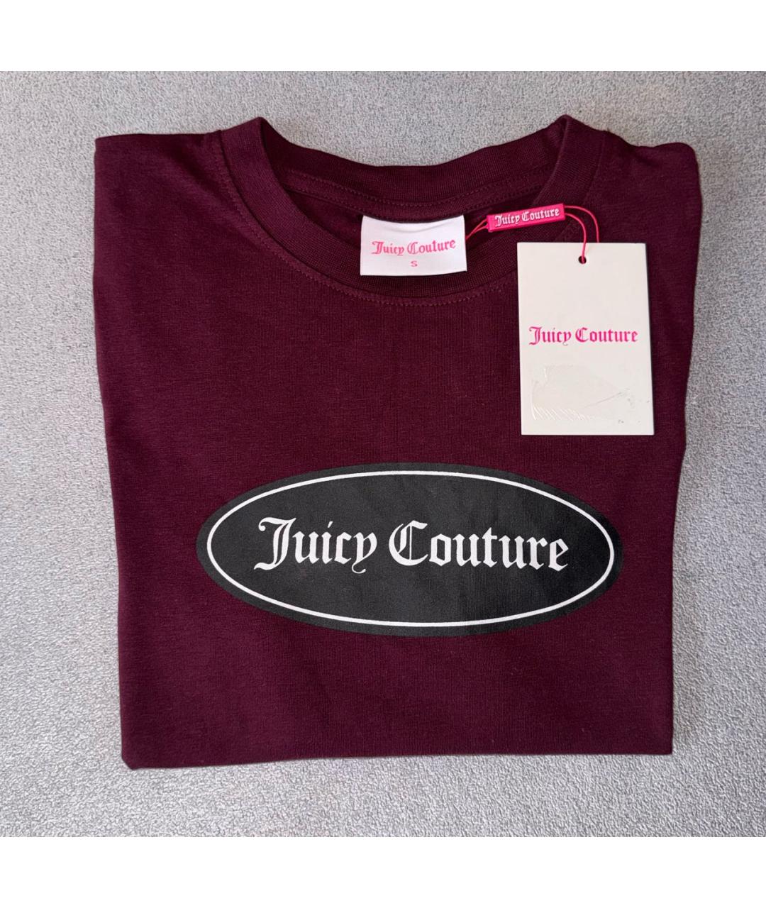 JUICY COUTURE Бордовая хлопковая футболка, фото 3