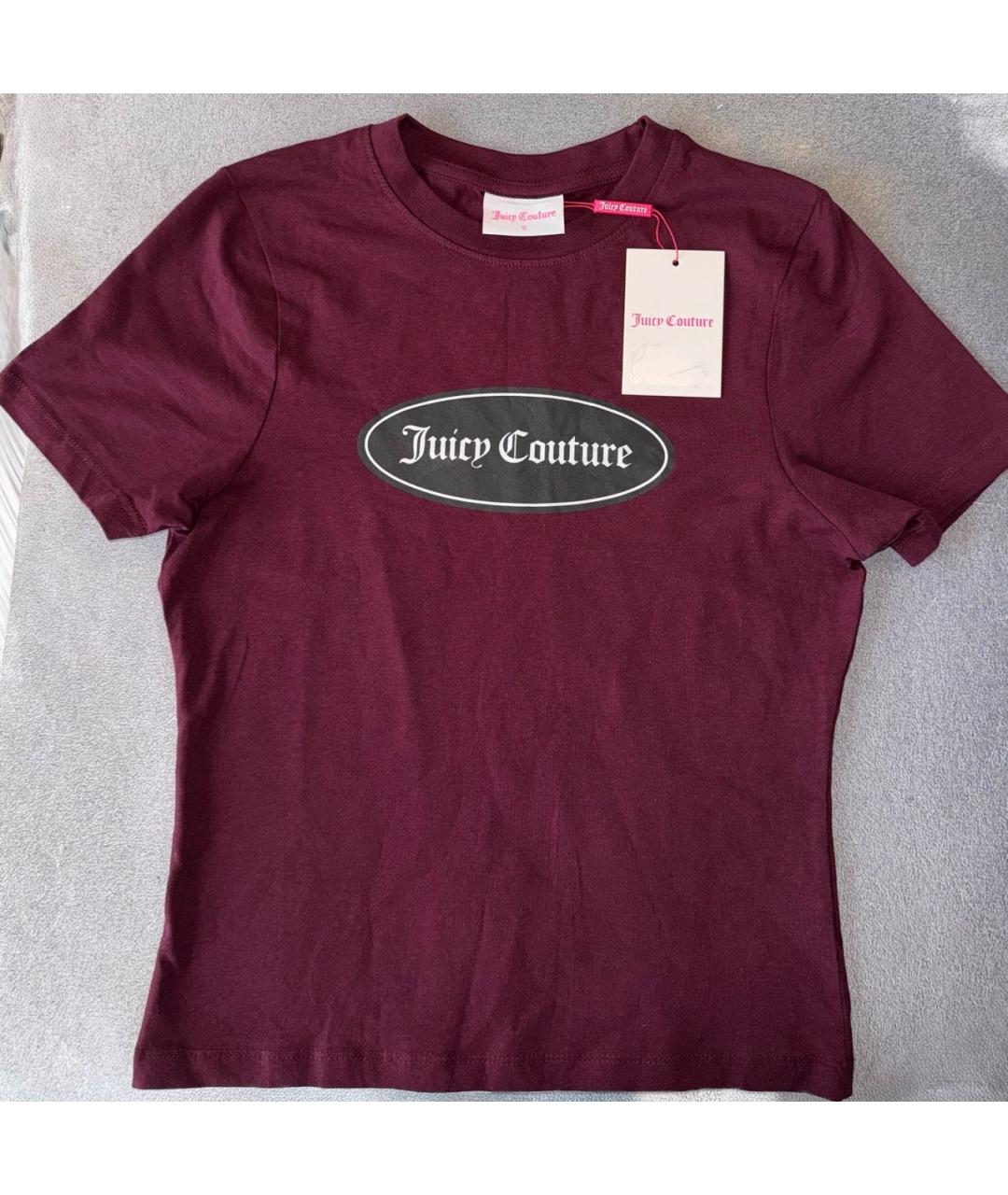 JUICY COUTURE Бордовая хлопковая футболка, фото 6