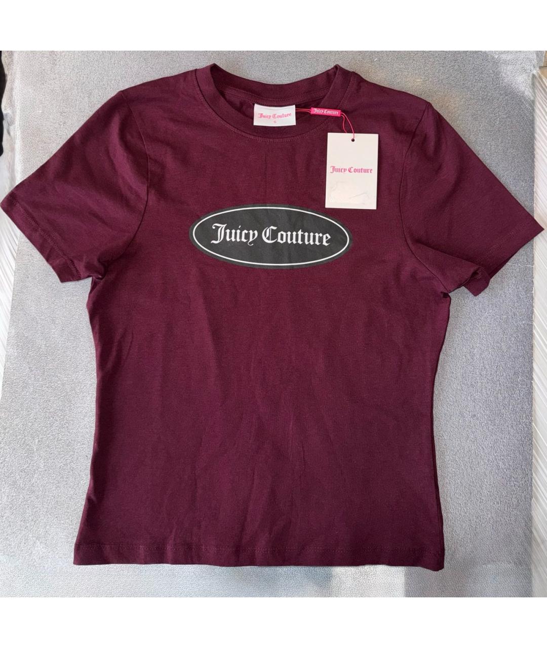 JUICY COUTURE Бордовая хлопковая футболка, фото 7
