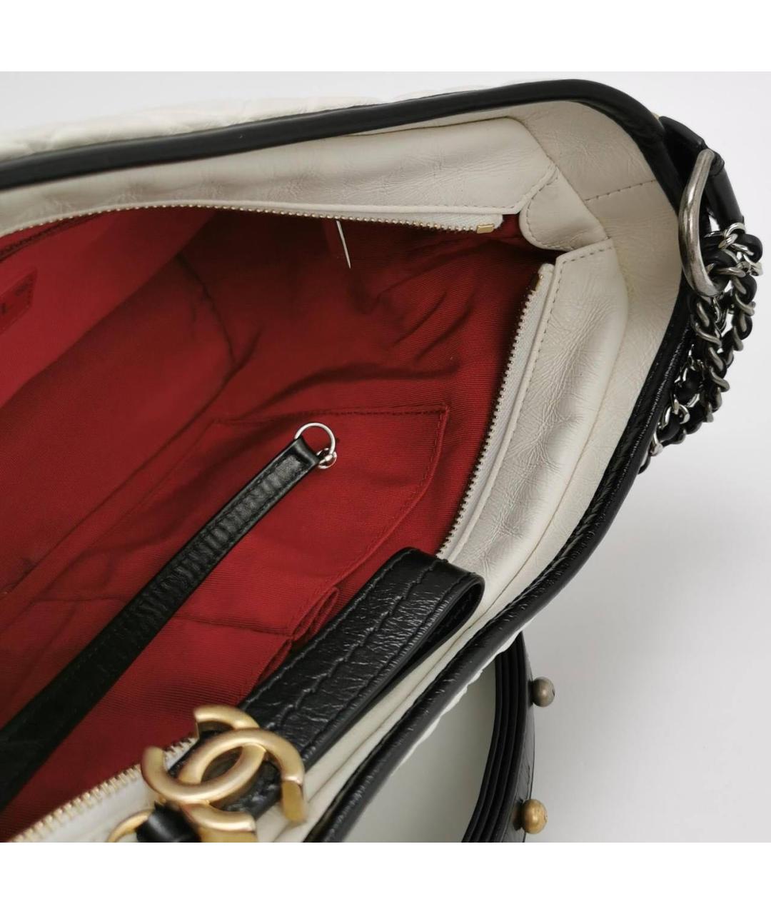 CHANEL Белая кожаная сумка через плечо, фото 6