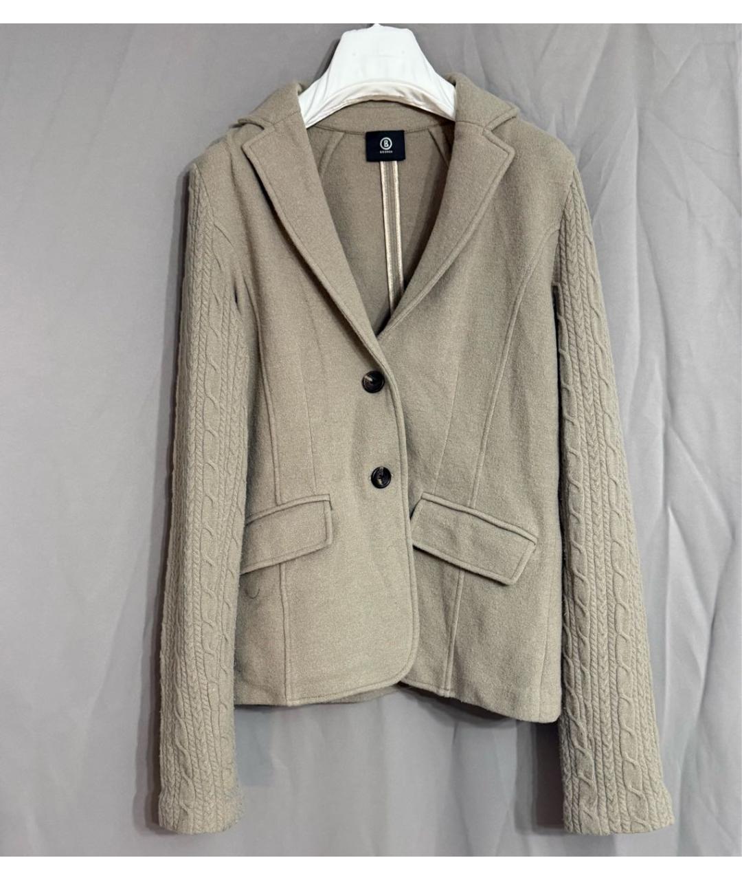 BOGNER Бежевый шерстяной жакет/пиджак, фото 8