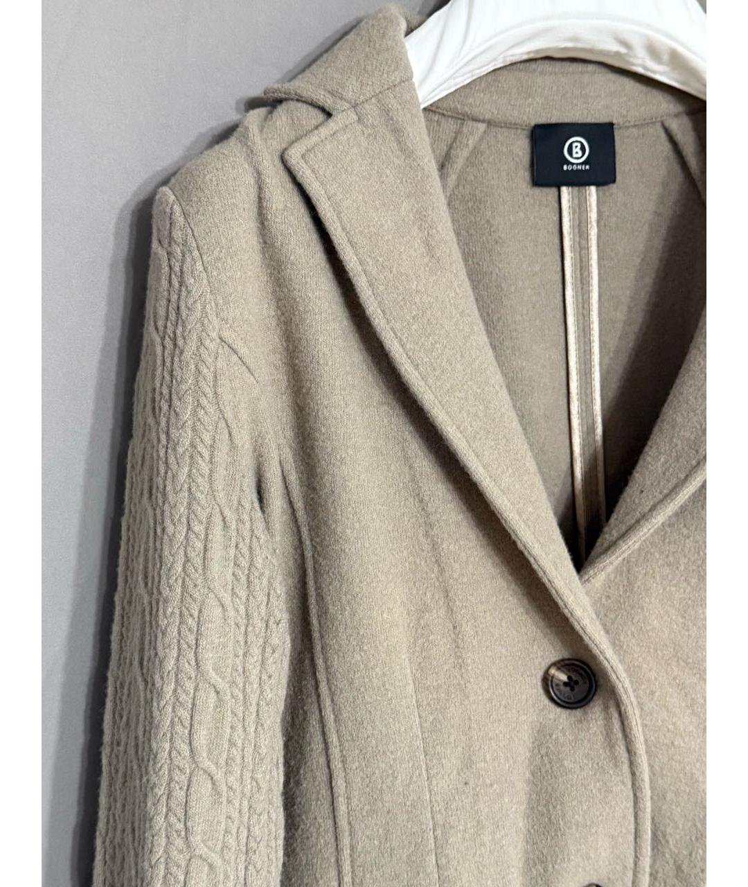 BOGNER Бежевый шерстяной жакет/пиджак, фото 7