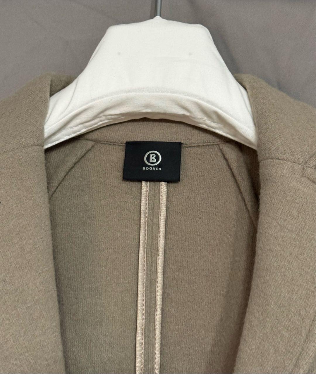 BOGNER Бежевый шерстяной жакет/пиджак, фото 3