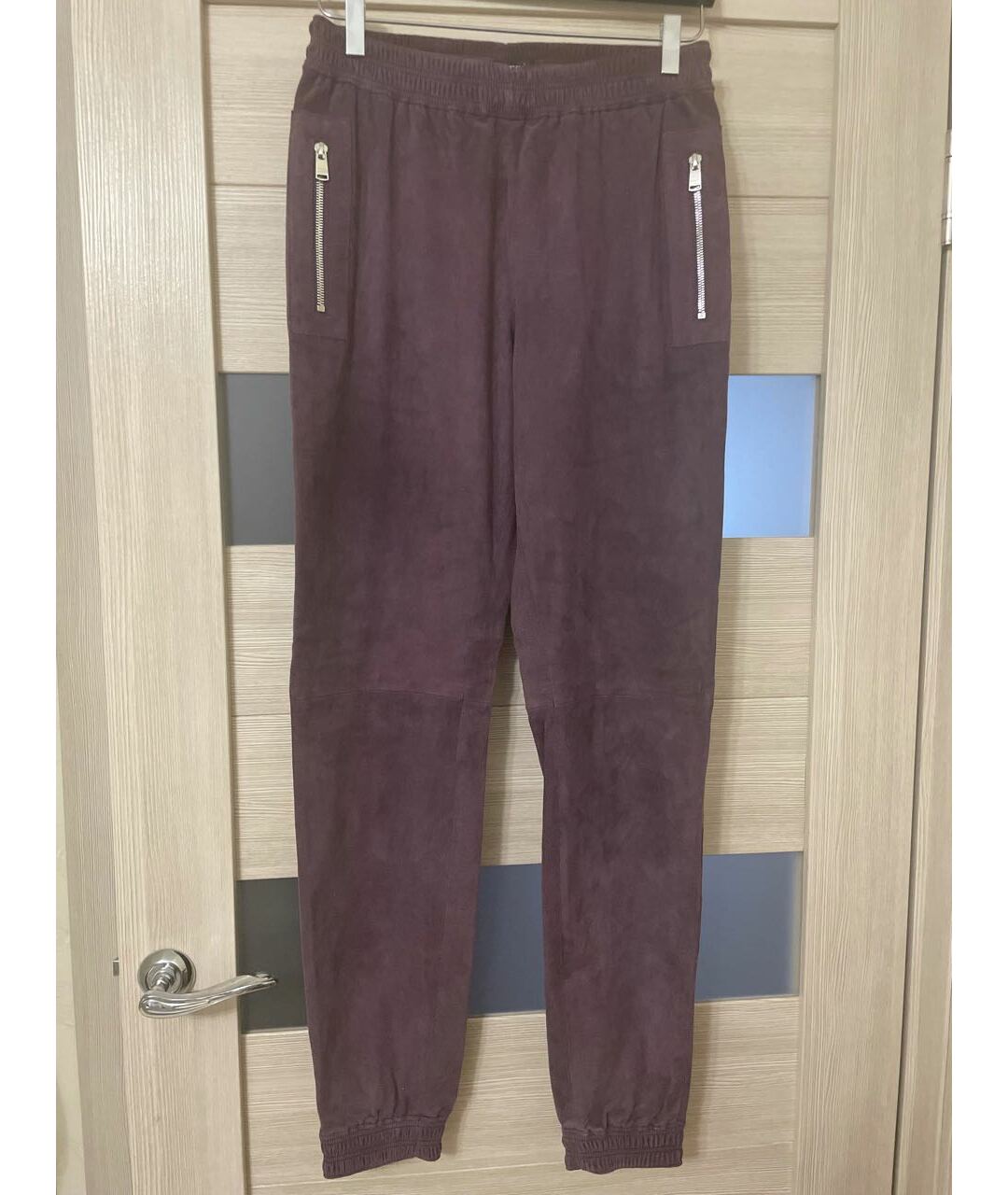 JITROIS Фиолетовые замшевые брюки узкие, фото 8