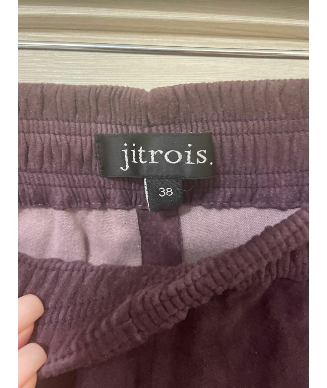 JITROIS Фиолетовые замшевые брюки узкие, фото 3