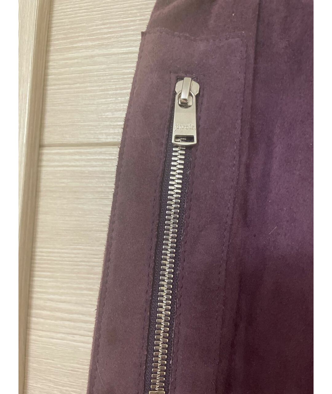 JITROIS Фиолетовые замшевые брюки узкие, фото 5