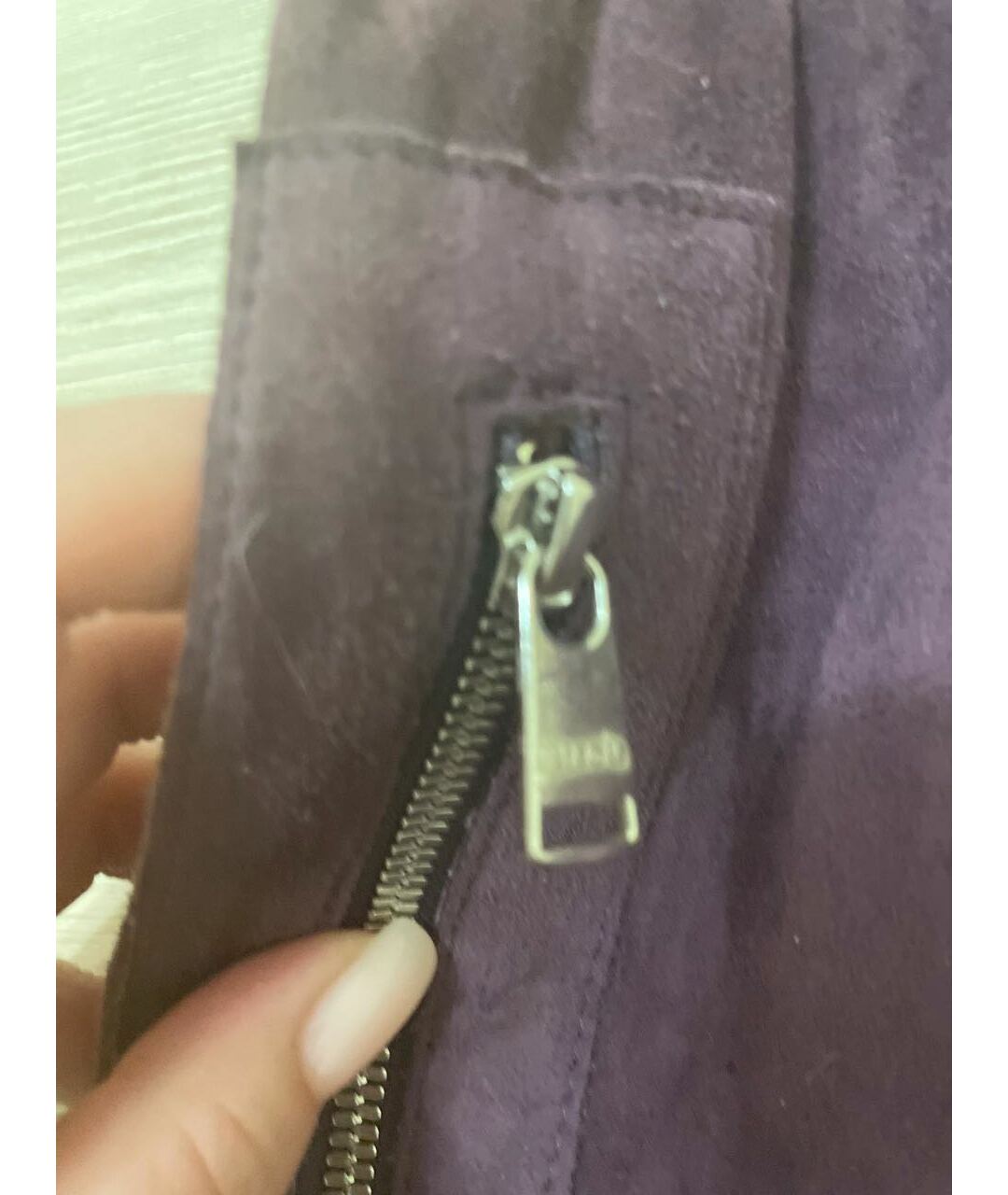 JITROIS Фиолетовые замшевые брюки узкие, фото 4