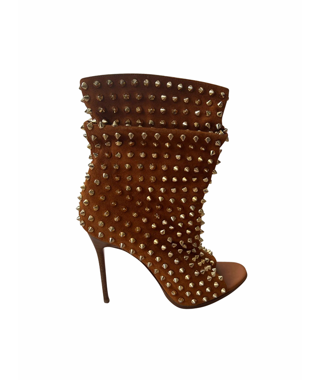 CHRISTIAN LOUBOUTIN Оранжевое замшевые ботильоны, фото 1