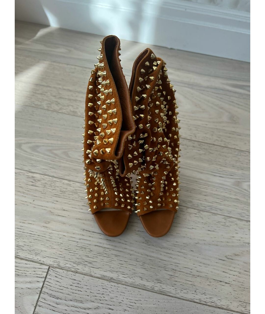 CHRISTIAN LOUBOUTIN Оранжевое замшевые ботильоны, фото 2