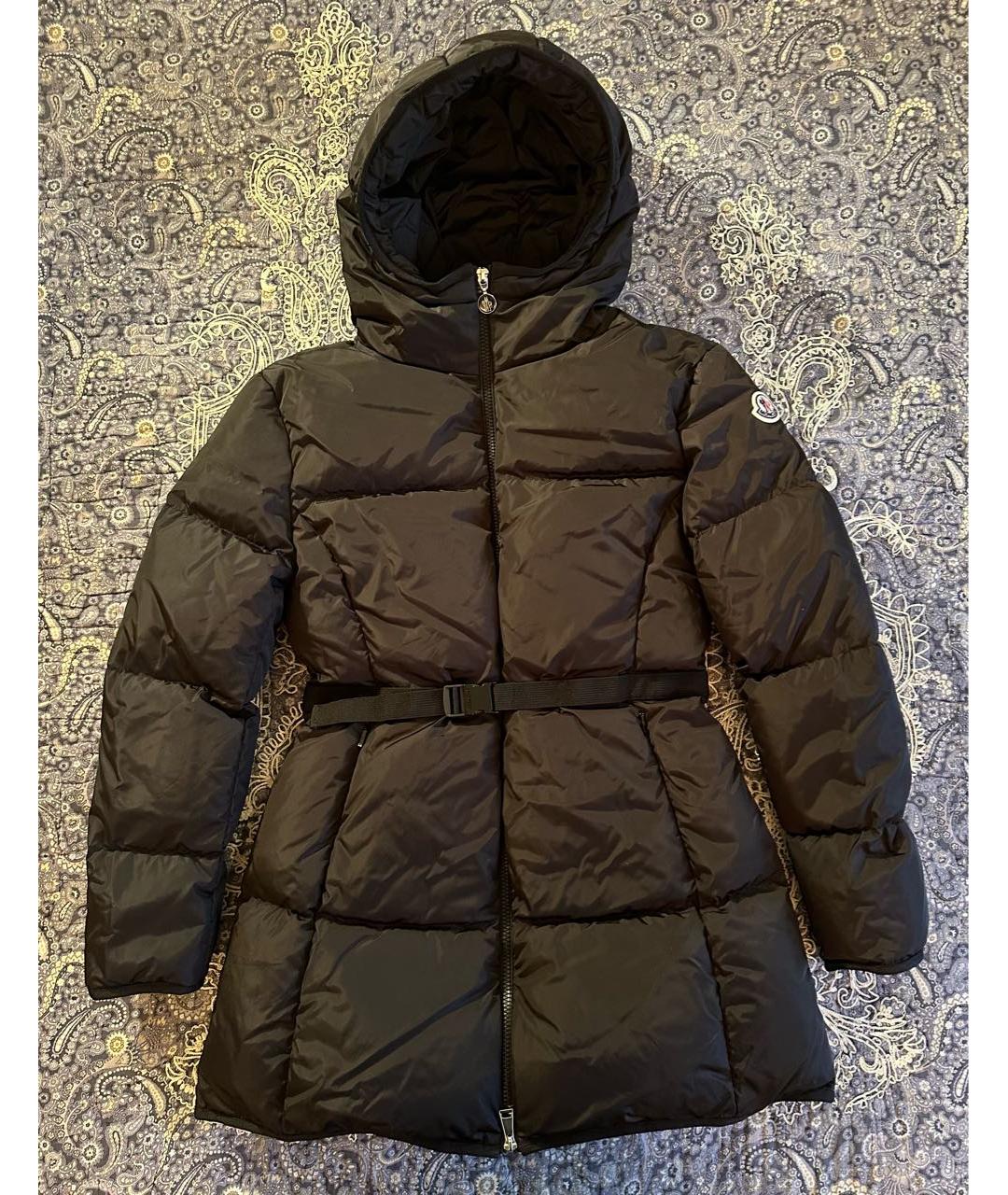 MONCLER Черный полиамидовый пуховик, фото 9