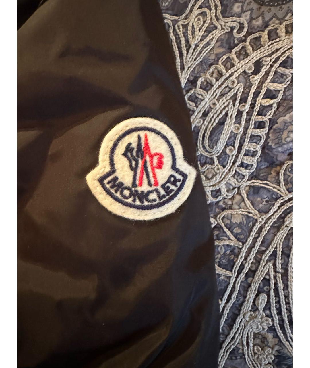 MONCLER Черный полиамидовый пуховик, фото 4