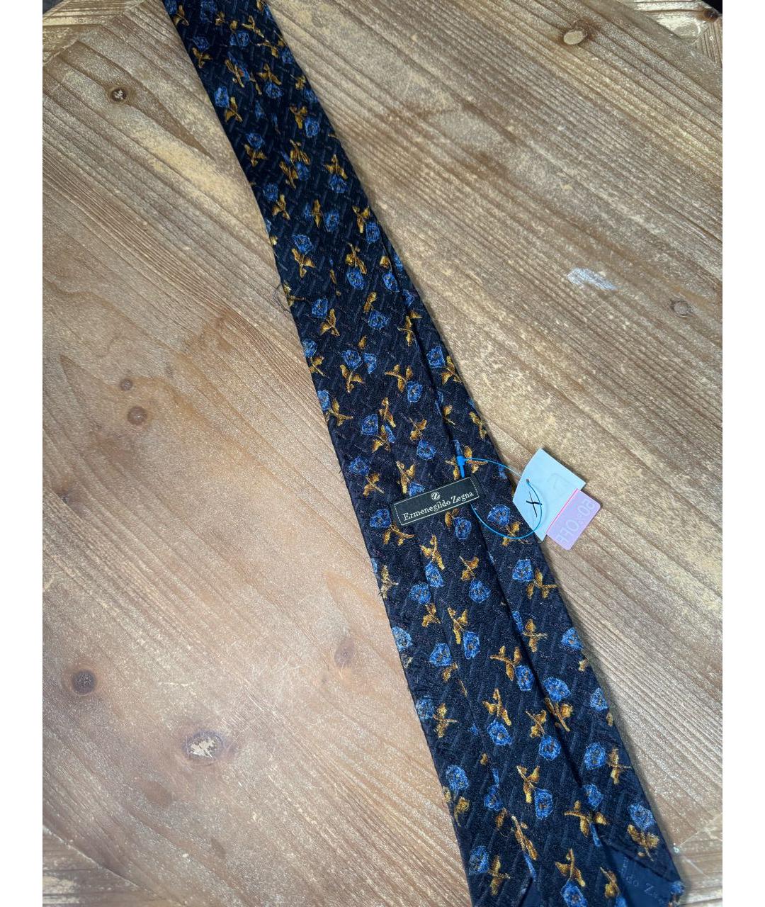 ZEGNA Темно-синий шелковый галстук, фото 4