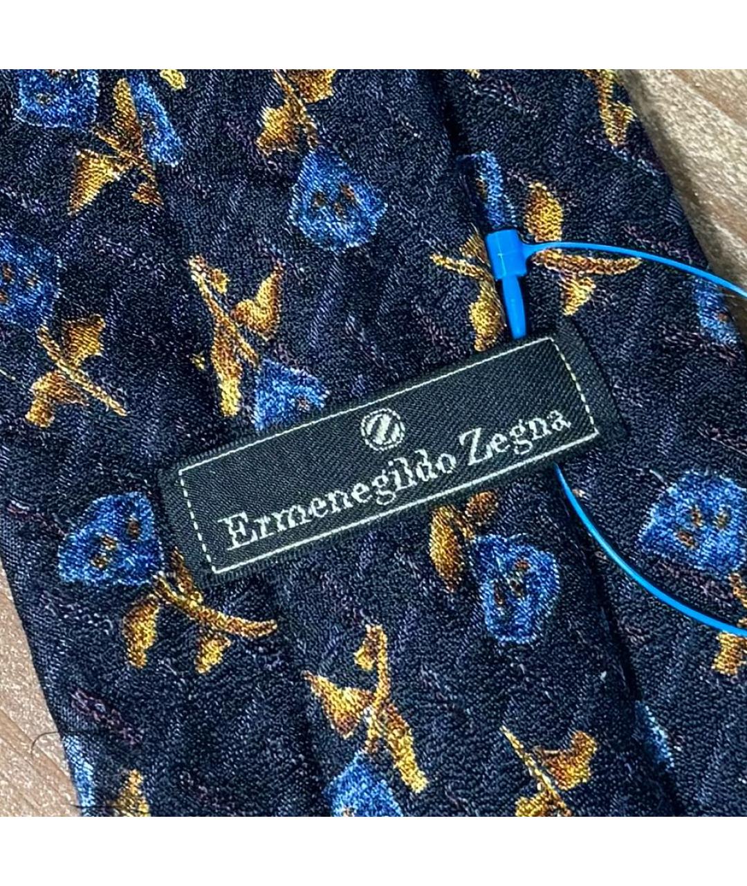 ZEGNA Темно-синий шелковый галстук, фото 2