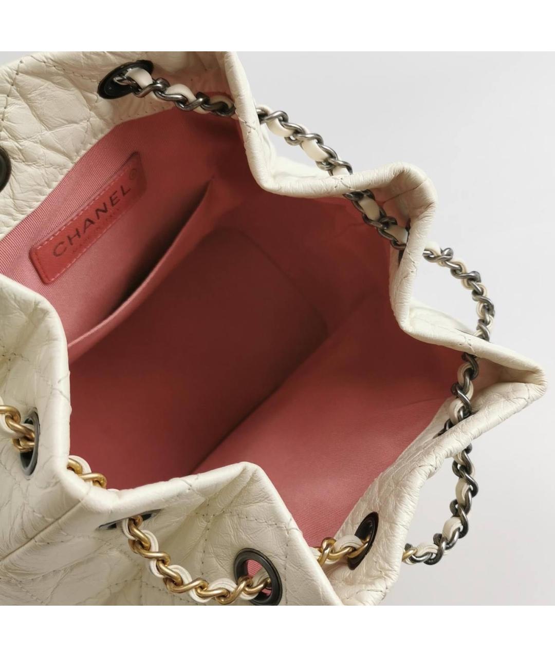 CHANEL Белый кожаный рюкзак, фото 6