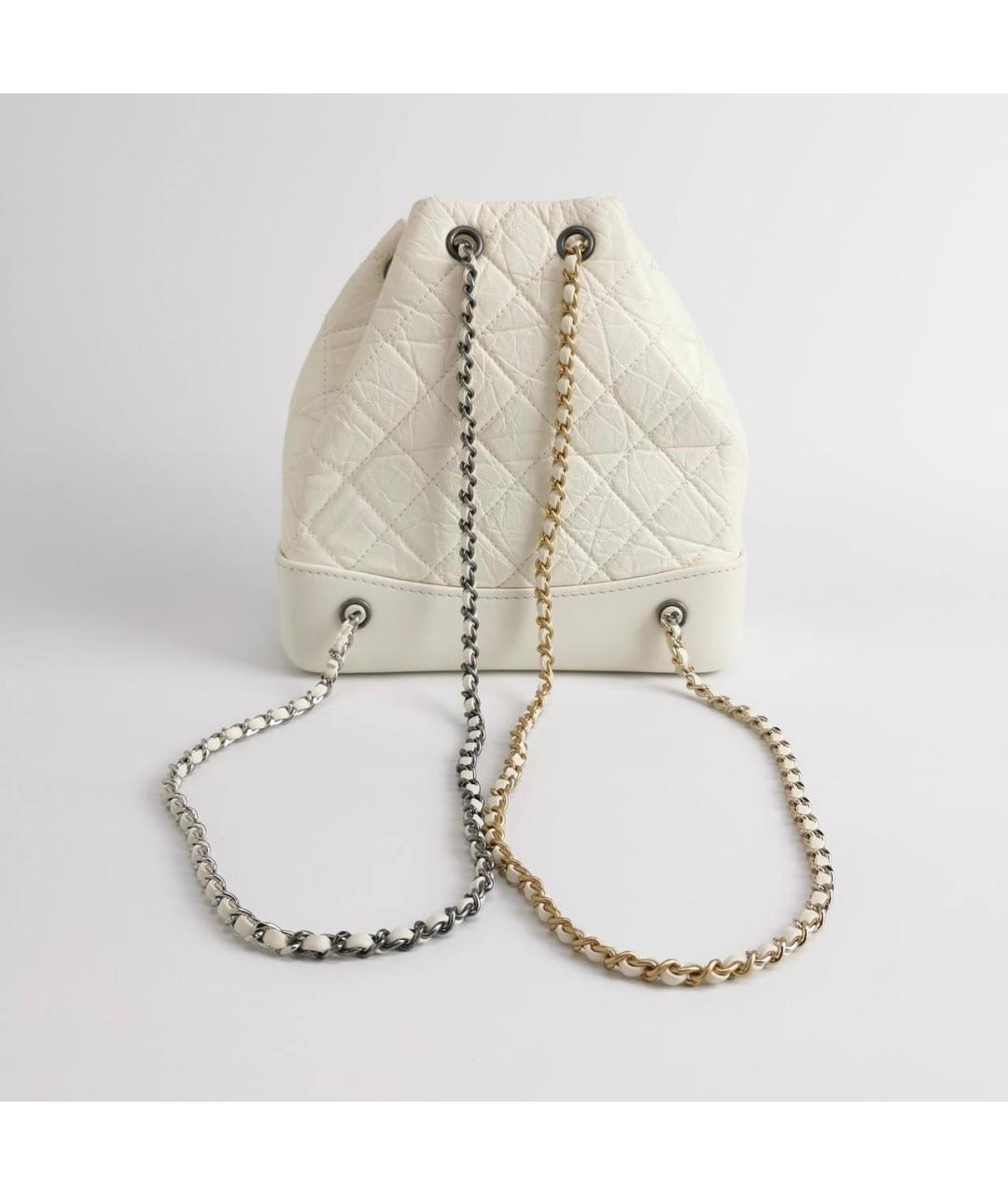 CHANEL Белый кожаный рюкзак, фото 4