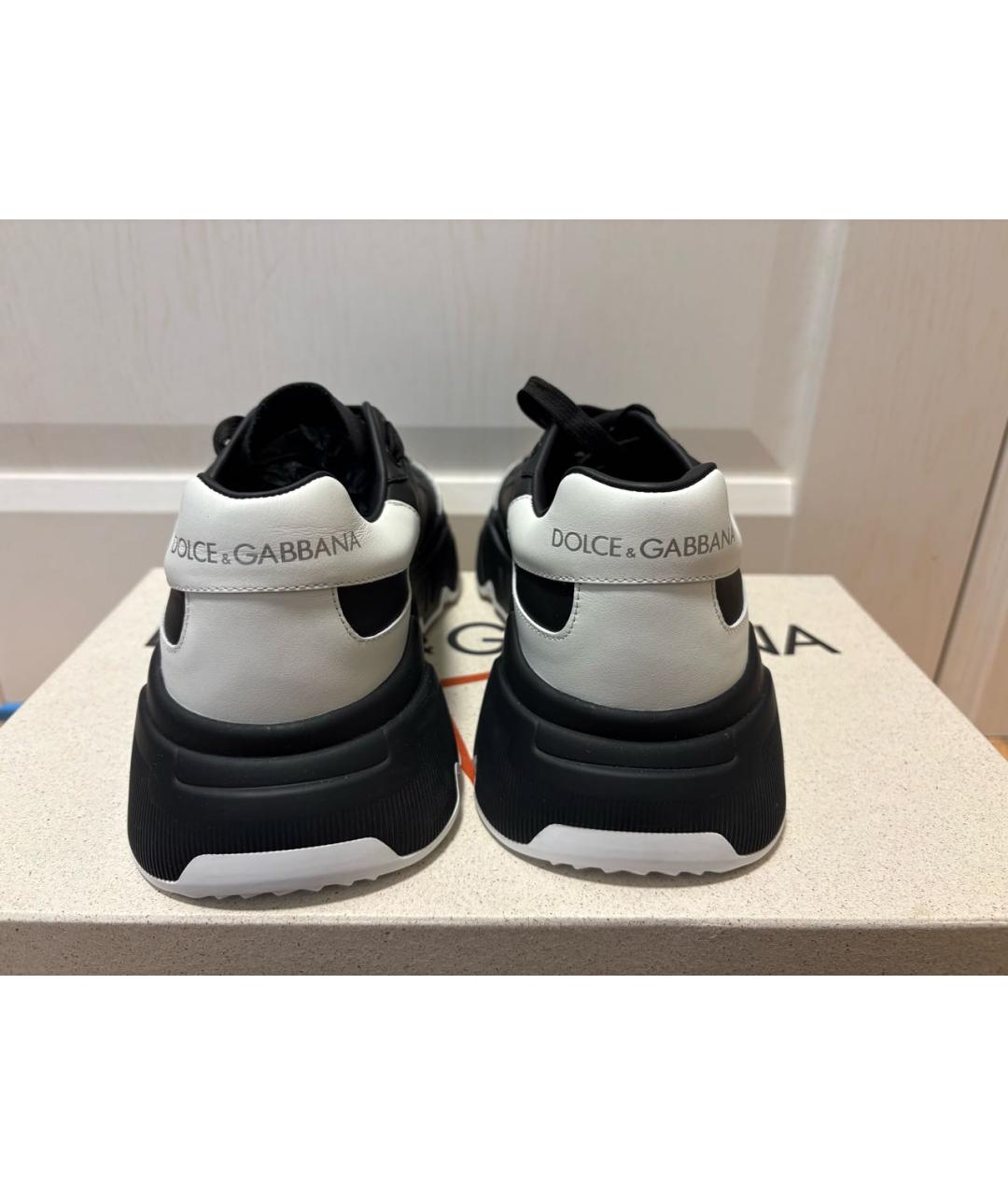 DOLCE&GABBANA Черные кожаные низкие кроссовки / кеды, фото 4