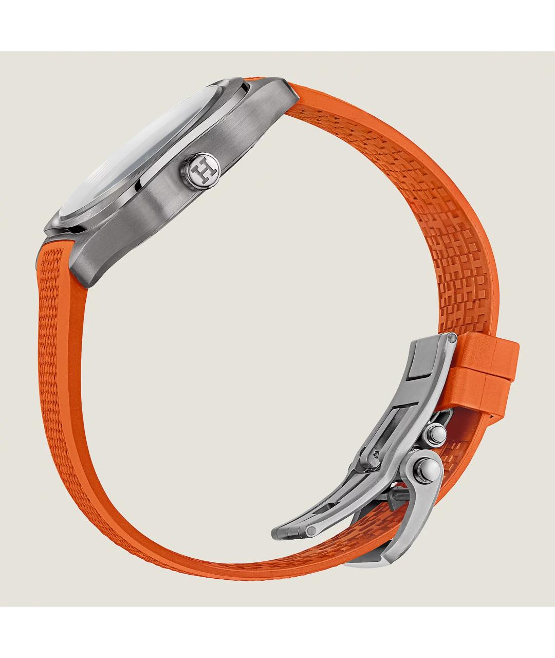 HERMES Серые титановые часы, фото 4