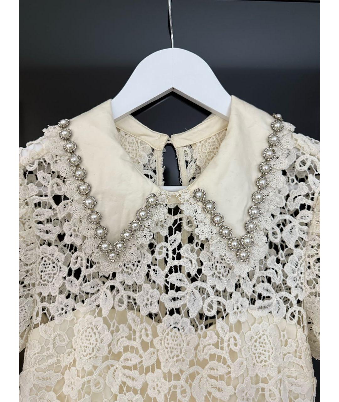 SELF-PORTRAIT Белое хлопковое вечернее платье, фото 4