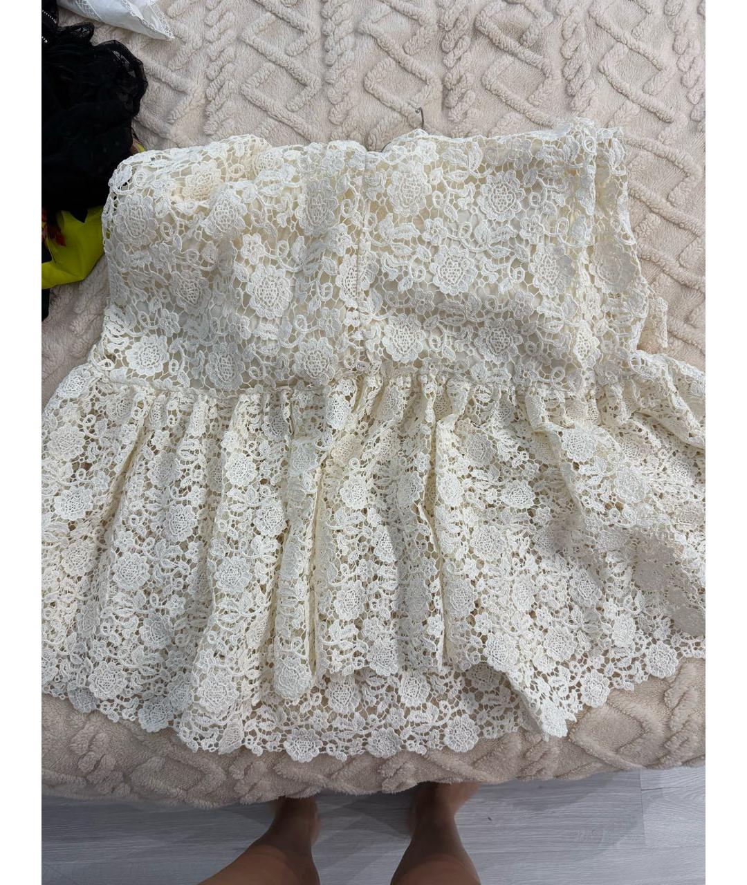 SELF-PORTRAIT Белое хлопковое вечернее платье, фото 5