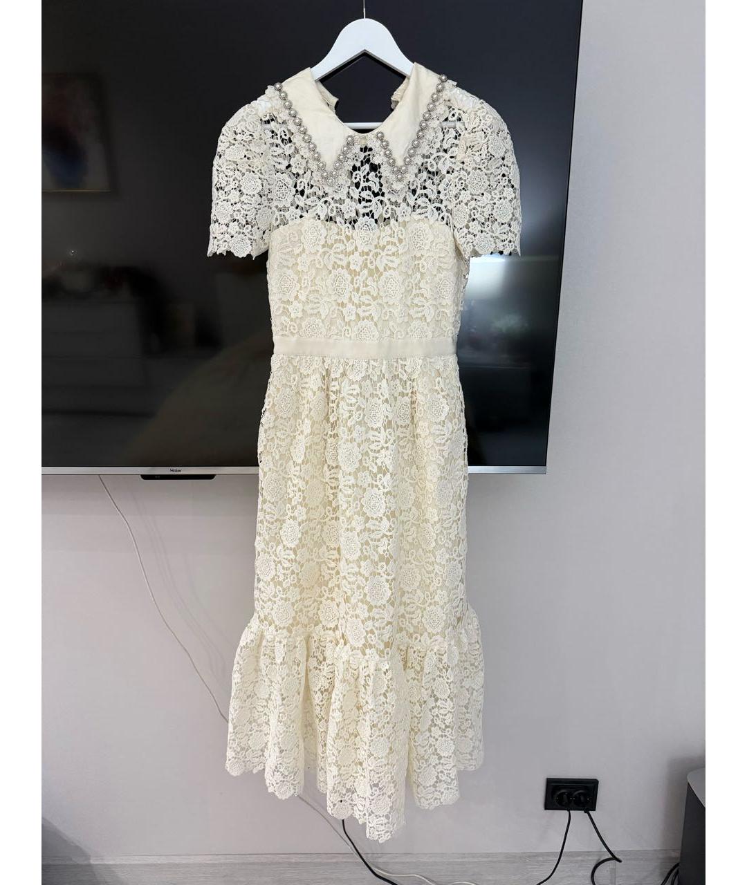 SELF-PORTRAIT Белое хлопковое вечернее платье, фото 6