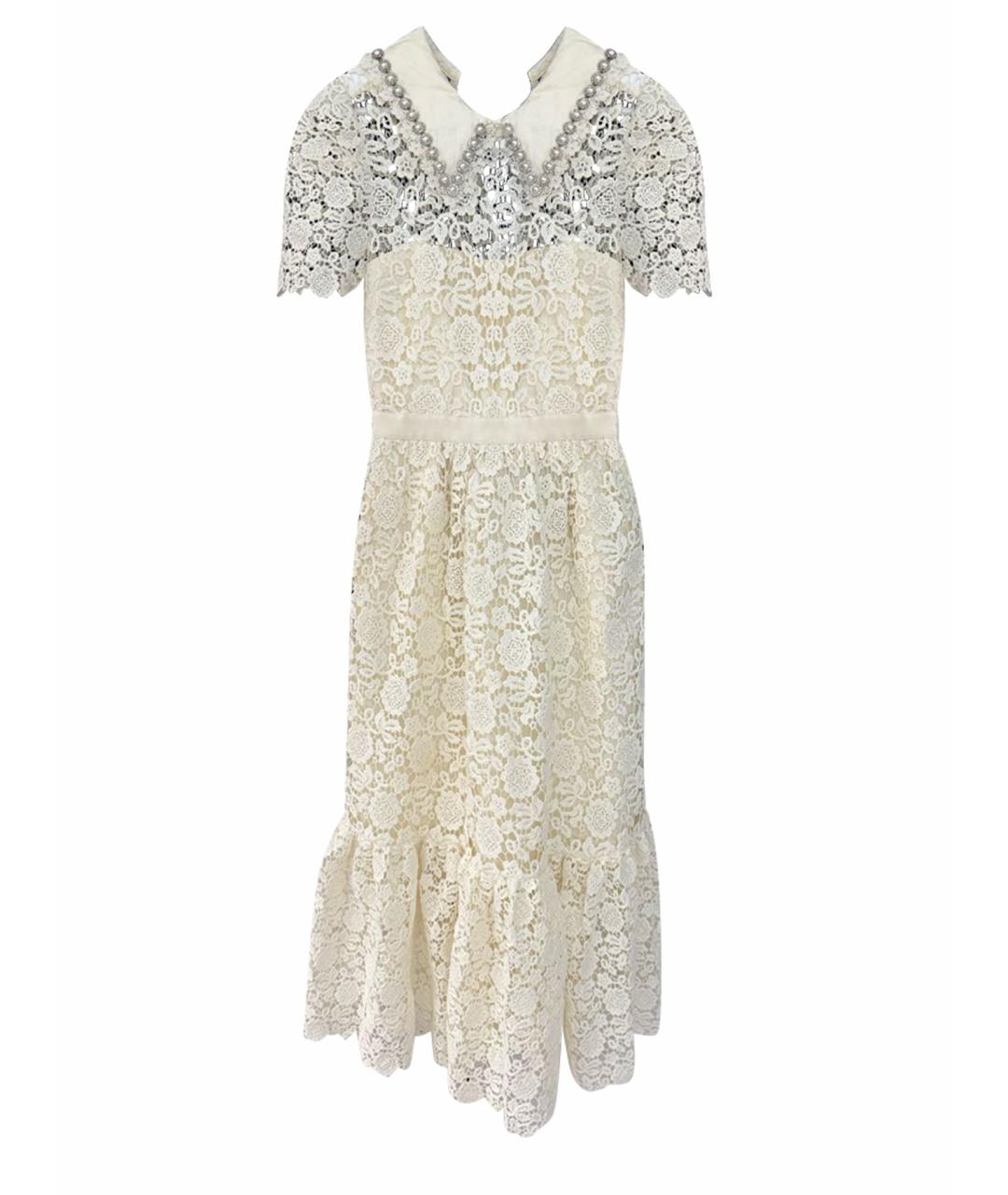 SELF-PORTRAIT Белое хлопковое вечернее платье, фото 1