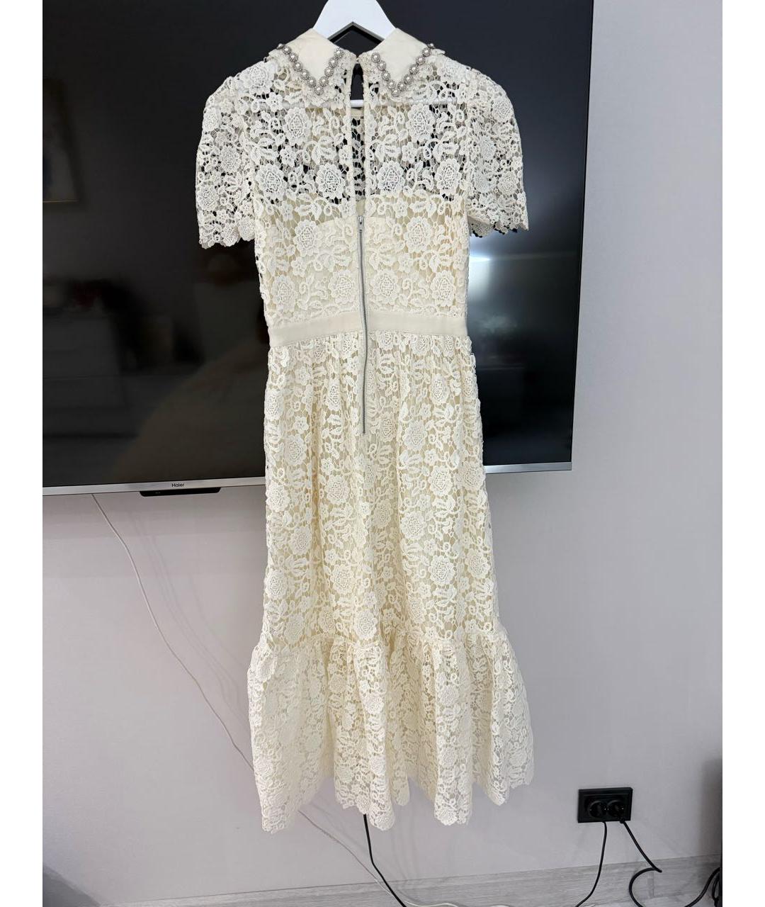 SELF-PORTRAIT Белое хлопковое вечернее платье, фото 2