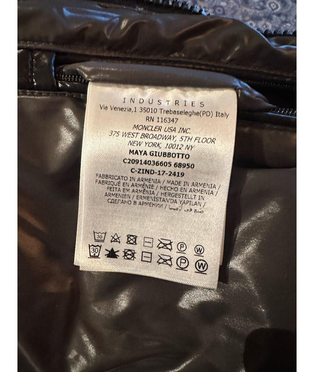 MONCLER Черный полиамидовый пуховик, фото 8