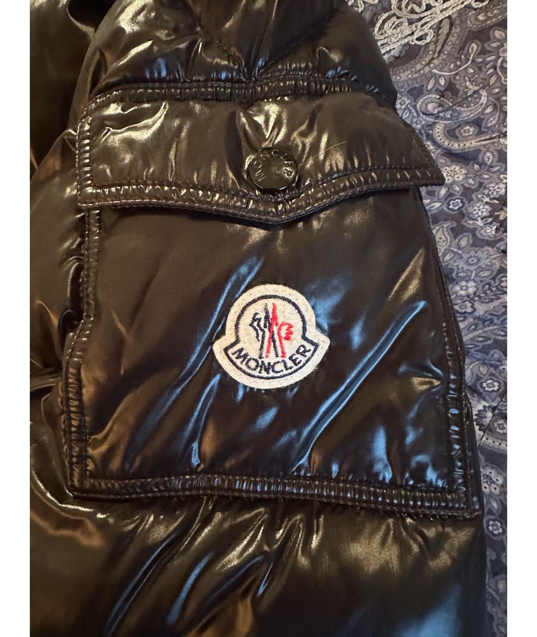 MONCLER Черный полиамидовый пуховик, фото 4