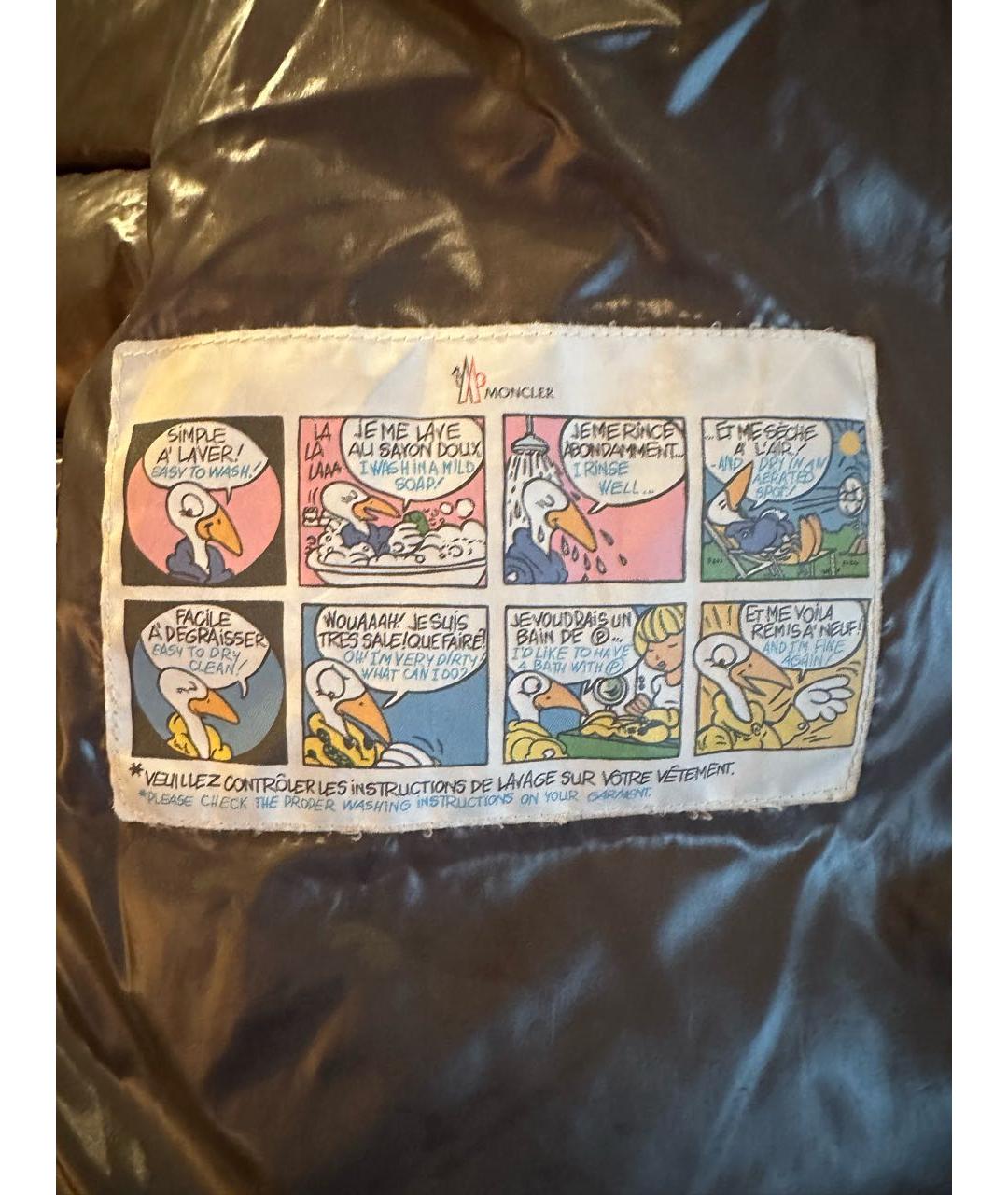 MONCLER Черный полиамидовый пуховик, фото 7