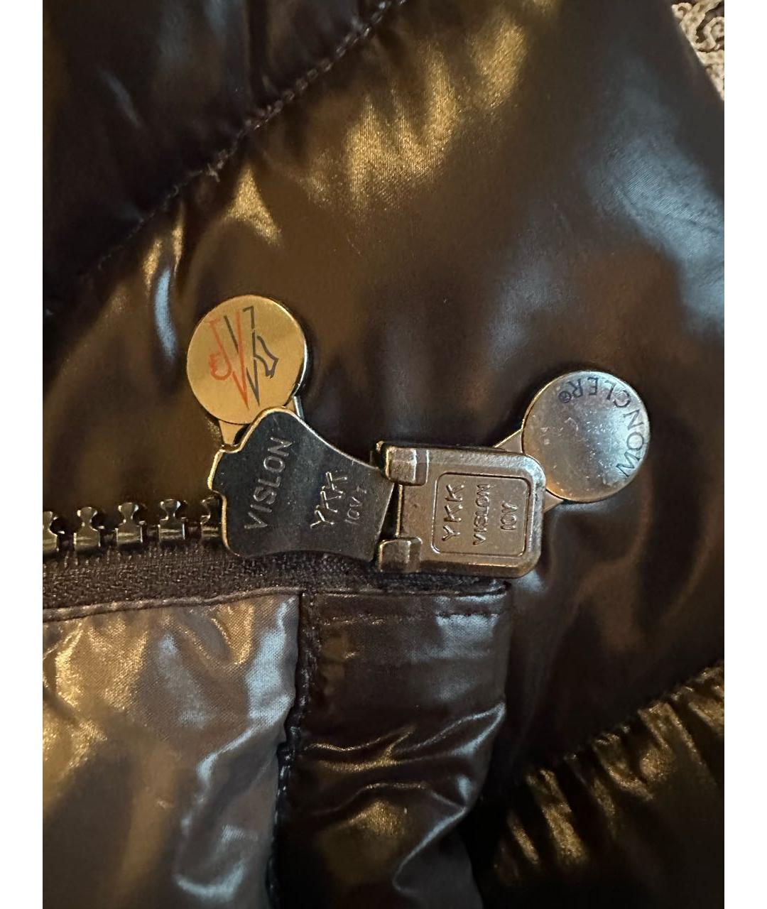 MONCLER Черный полиамидовый пуховик, фото 6