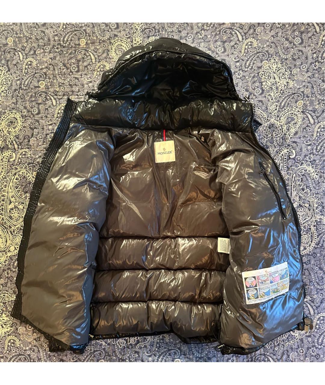 MONCLER Черный полиамидовый пуховик, фото 3