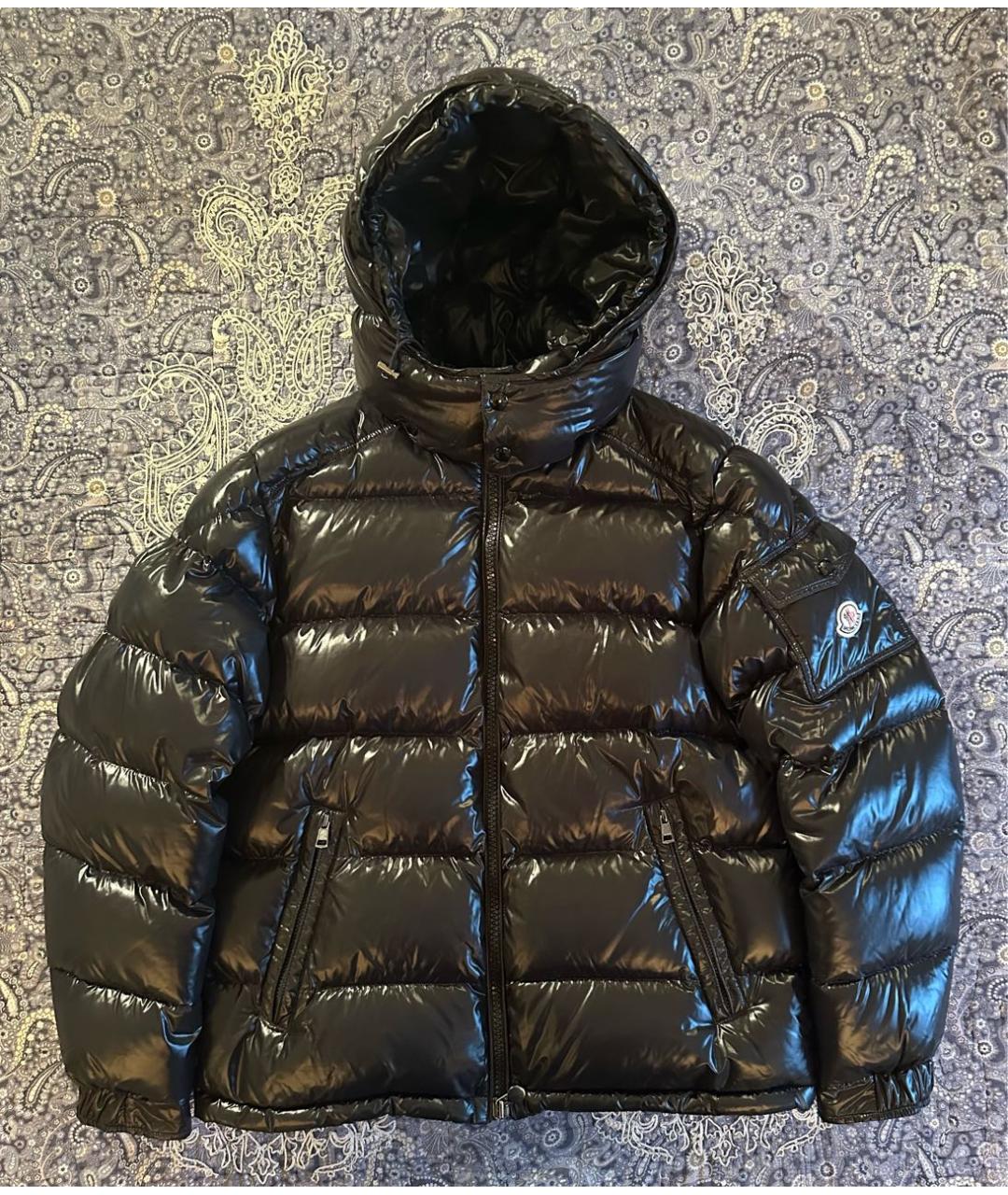 MONCLER Черный полиамидовый пуховик, фото 9