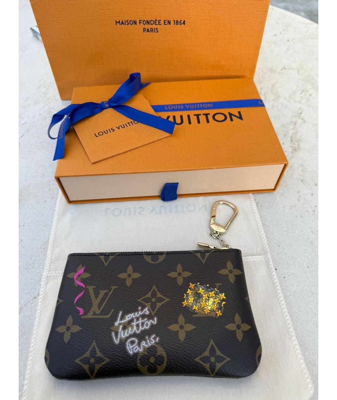 LOUIS VUITTON Коричневый кожаный кошелек, фото 2