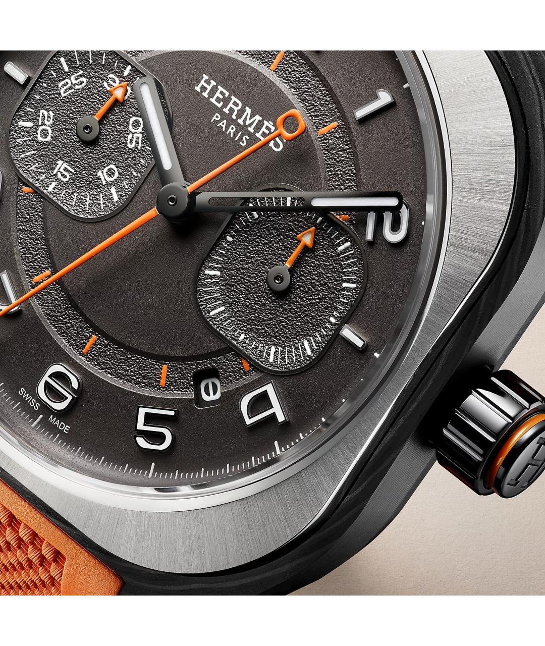 HERMES Серые титановые часы, фото 2