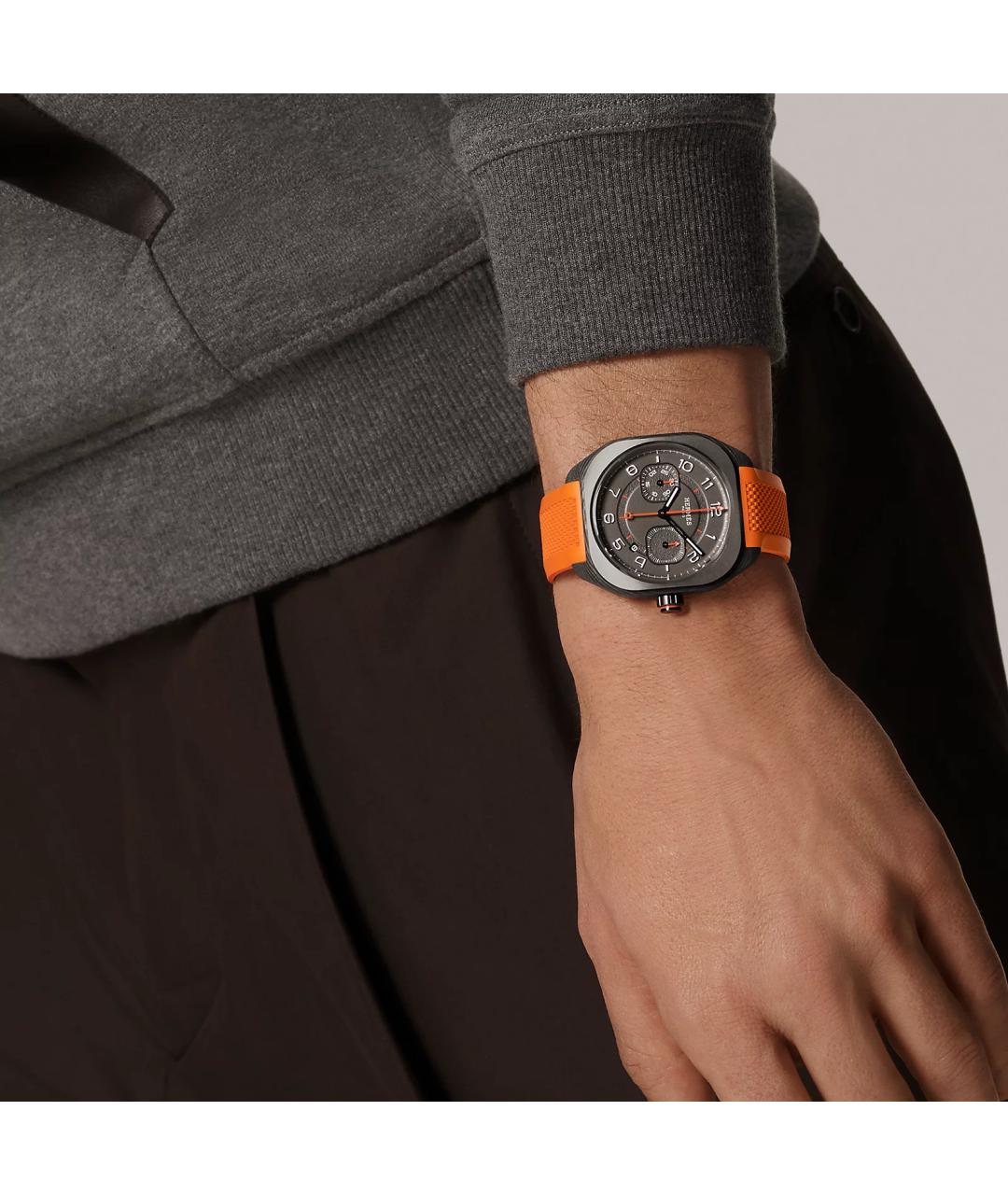 HERMES Серые титановые часы, фото 3