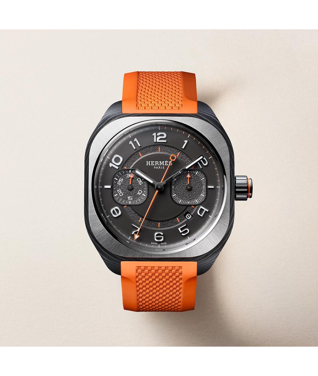 HERMES Серые титановые часы, фото 4
