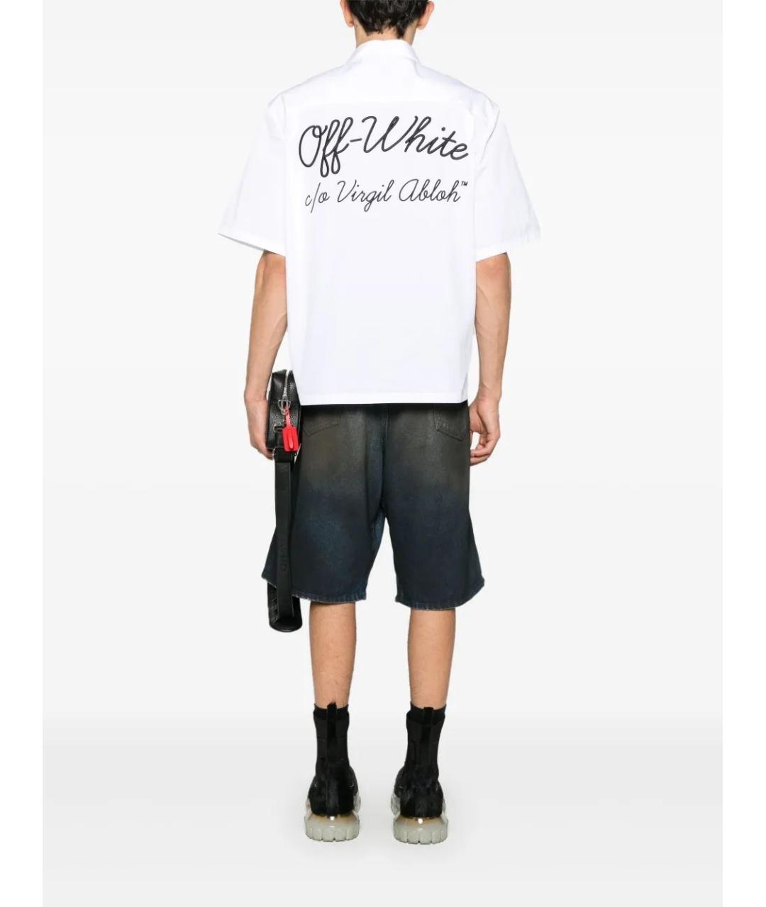 OFF-WHITE Белая хлопковая футболка, фото 2