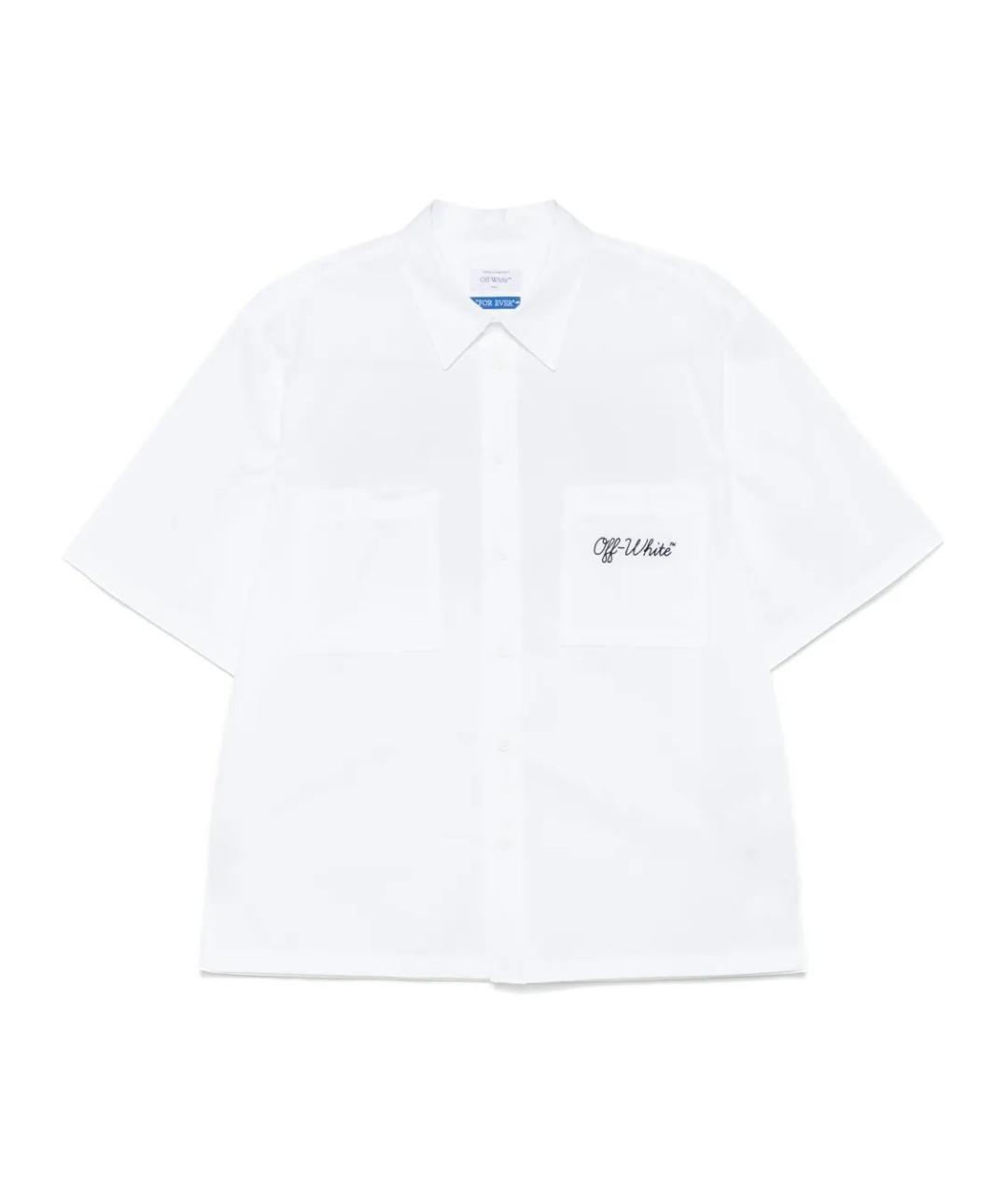 OFF-WHITE Белая хлопковая футболка, фото 1