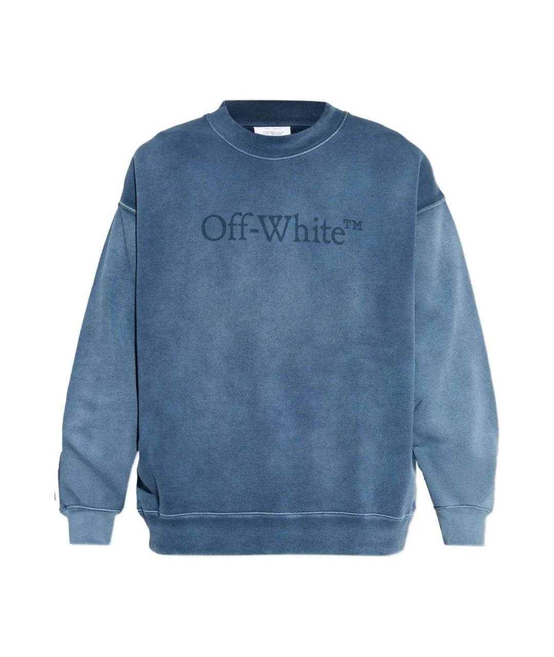 OFF-WHITE Синий хлопковый джемпер / свитер, фото 1